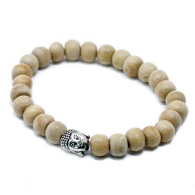12x Perles de santal parfumées et bracelet Bouddha