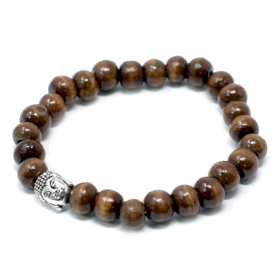 12x Bracelet Perles Marron & Buddah