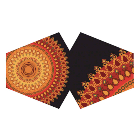 3x Masques Personnalisés en Tissu Adulte - Mandala Orange