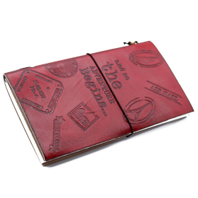 Carnet en Cuir - L\'aventure commence - Rouge