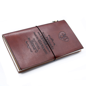 Carnet en Cuir - Vrais amis - Marron