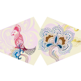 3x Masques Personnalisés en Tissu Adulte - Mandala Perroquets