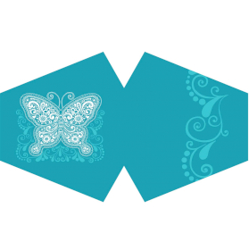 3x Masques Personnalisés en Tissu Adulte - Papillons bleus