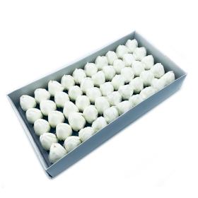 50x Fleurs de Savon pour Bouquet - Tulipe Medium - Ivoire