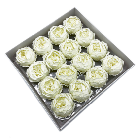 16x Fleurs de Savon pour Bouquet - Pivoine Large - Ivoire