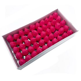 50x Fleurs de Savon pour Bouquet - Tulipe Medium - Rose foncé