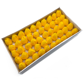 50x Fleurs de Savon pour Bouquet - Tulipe Medium - Jaune