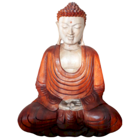 Statue Bouddha Sculptée Main 40cm - Mains Jointes