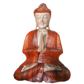 Statue Bouddha Sculptée Main 30cm - Prière