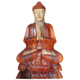Statue Bouddha Sculptée Main 80cm - Accueil