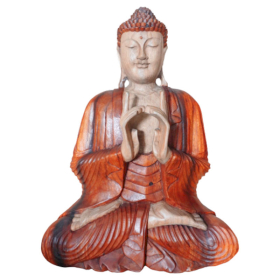 Statue Bouddha Sculptée Main 60cm - Deux Mains