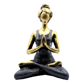 Figurine Yoga Femme -Bronze & Noir 24cm