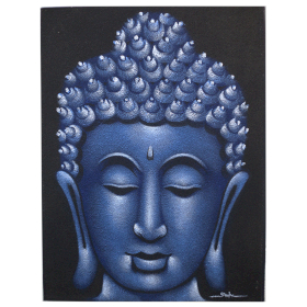 Tableau Bouddha - Finitions Sable Bleu