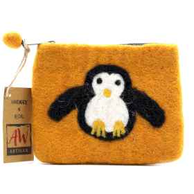 3x Pochette à glissière en feutre naturel (asst) -  Pengouin Mignon