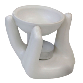 4x Brûleurs à huile - design fantaisie Brûleur à huil coup de main  - Blanc