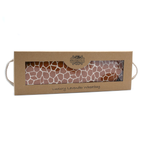 Sac de blé lavande de luxe dans une boîte cadeau - Girafe de Madagascar