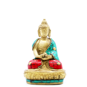 Figurine de Bouddha en laiton - Amitabha - 9,5 cm