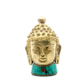 Figurine de Bouddha en Laiton - Tête Med - 8 cm