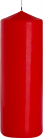 6x Bougie Pilier 80x250mm - Rouge