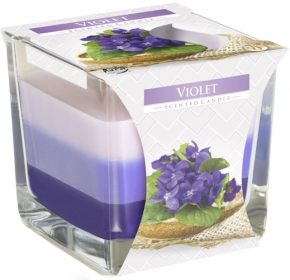 6x Bougie en pot arc-en-ciel - Violet