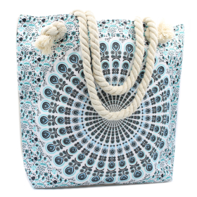 Sac Mandala avec Poignée en Corde - Sky Blue