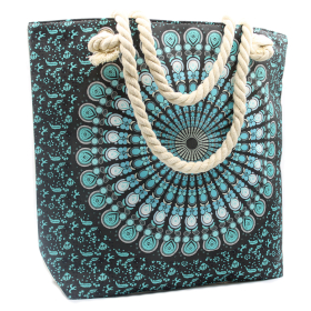 Sac Mandala avec Poignée en Corde- Deep Blue