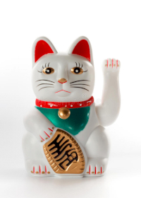 Chat Argent Blanc - 15cm