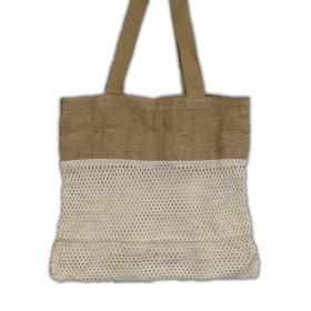 6x Sac filet pur jute doux et coton - Naturel