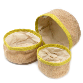 3x Ensemble de 3 paniers en jute naturel - Olive