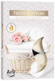 12x Lot de 6 bougies chauffe-plat parfumées - Fresh Cotton