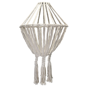 Grand Lustre Goutte en Macramé - Naturel