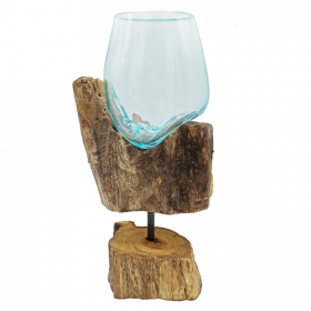 Verre sur Bois avec Support - Bol Moyen