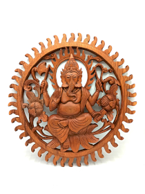 Bois sculté Ganesh  - 40cm