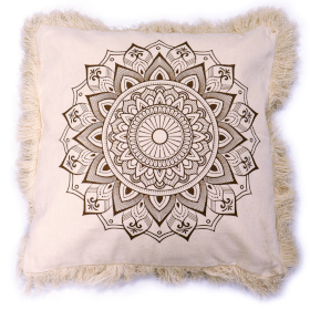 Coussin Lotus Mandala - 45x45cm - bronze