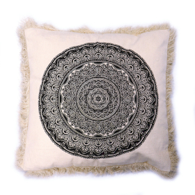 Coussin Mandala Traditionnel - 45x45cm - noir