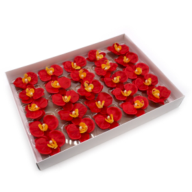 25x Fleur de Savon Artisanal - Orchide - rouge