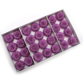 28x Fleur de Savon Artisanal - Petit Chrysanthème - Violet