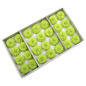 28x Fleur de Savon Artisanal - Petit Chrysanthème - Vert Clair