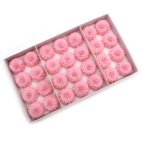 28x Fleur de Savon Artisanal - Petit Chrysanthème - Rose Clair