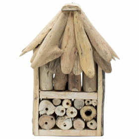 Boîte double abeilles et insectes en bois flotté
