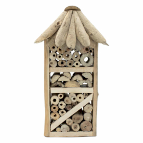 Boîte en hauteur pour abeilles et insectes en bois flotté