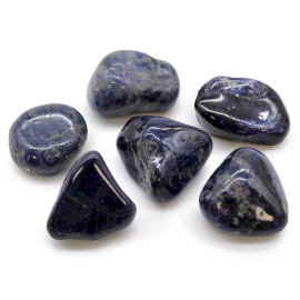 6x Grandes Pierres Roulées Africaines - Sodalite - Bleu Pur