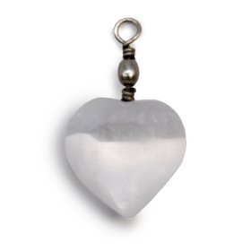 3x Pendentif Coeur Sélénite