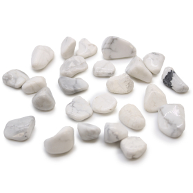 24x Petites Pierres Roulées Africaines - Howlite Blanche - Magnésite