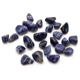 24x Petites Pierres Roulées Africaines - Sodalite - Bleu pur