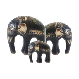 Ensemble de 3 Eléphants d\'Art