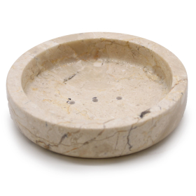 Porte-savon Rond Miel Plat Marbre