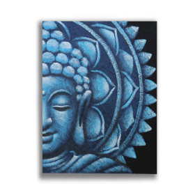 Mandala Demi Bouddha Bleu - 60x80cm