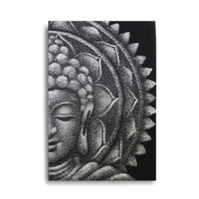 Mandala Demi Bouddha Gris - 60x80cm