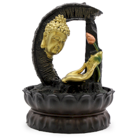 Fontaine de Table - 30cm - Bouddha Doré & Lotus